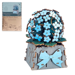 Vente chaude usine : <span class=keywords><strong>Puzzle</strong></span> en bois <span class=keywords><strong>3D</strong></span> à assembler soi-même, 82 pièces, motif fleurs et boules brodées - Product Image 4