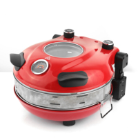 Nouveau modèle de four à pizza électrique automatique réglable en hauteur, 1400W, 12 pouces, pour une croûte croustillante, cuisson en moins de 5 minutes