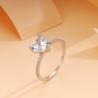 Cincin Moissanite Model Baru dari Pabrik, Cincin Pertunangan Ramah Lingkungan Berlapis Perak Tembaga dengan Berlian, Cincin Pernikahan Moissanite untuk Wanita