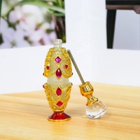 Botol Parfum Logam Timur Tengah 6ml Bentuk Sarang Lebah, Botol Kaca Kosong untuk Minyak Atsiri, Dapat Diisi Ulang, Tutup Ulir, Harga Pabrik # 5608