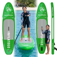 Planche de paddle gonflable (SUP) InflaToGo 11'6" tout usage 10'6" x 32" x 6" en PVC avec 3 ailerons, pompe manuelle, leash et kit de réparation