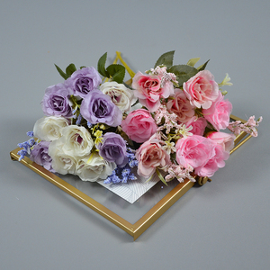 Bouquet di Fiori di Seta, <span class=keywords><strong>Rose</strong></span> Artificiali in Bulk per Vasi, Decorazioni Vintage per Matrimoni e Casa, Bouquet di <span class=keywords><strong>Rose</strong></span> per Sposa e Damigelle - Product Image 4