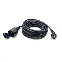 Câble d'extension extérieur étanche HENG-WELL H07RN-F, câble en caoutchouc IP44, prise EU Schuko française, longueur personnalisée