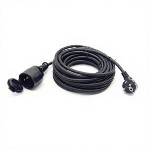 Câble d'extension <span class=keywords><strong>extérieur</strong></span> <span class=keywords><strong>étanche</strong></span> HENG-WELL H07RN-F, câble en caoutchouc IP44, prise EU Schuko française, longueur personnalisée - Product Image 1