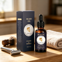Aceite para Barba de Barbería, Marca Privada, Aceite Orgánico de Jojoba para el Crecimiento, Venta al Por Mayor OEM, 30ml 50ml 100ml