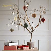Décorations de fête de Noël 3D Mini paillettes bord papier nid d'abeille lanterne ornements suspendus pour arbre de noël fête du nouvel an