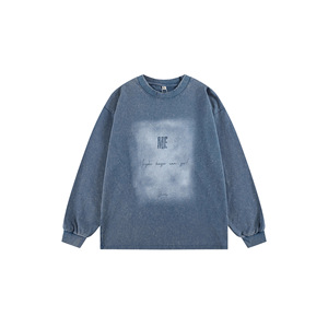 Maglietta da uomo 2026 Street Fashion in puro cotone scuro lavato, <span class=keywords><strong>a</strong></span> maniche lunghe, antipiega, traspirante e anti-sudore, con grafica <span class=keywords><strong>a</strong></span> lettere - Product Image 5