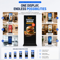 Kiosque sur pied 43 49 50 55 65 pouces, écran LCD 4K HD, affichage numérique, écran tactile, équipement publicitaire intelligent, lecteur totem