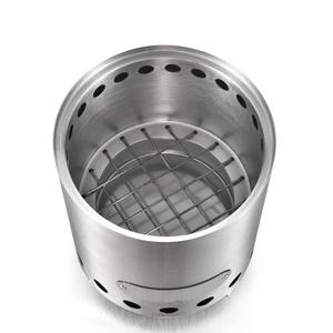 Poêle à bois portable d'extérieur KZ-X108, 10,8 cm, en acier inoxydable, avec support pour pot, pour le camping - Product Image 1