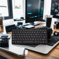 İngiltere İspanyolca 78-Key QWERTY Mini USB kablolu klavye teclado dizüstü Tablet oyun kullanımı için şık ince ve taşınabilir çok fonksiyonlu