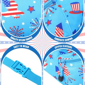 4 de <span class=keywords><strong>Julio</strong></span> Fanny <span class=keywords><strong>Pack</strong></span> America Flag Fanny Running Belt Riñonera con soporte para bebidas Accesorios para disfraces - Product Image 3