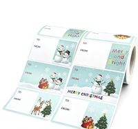 Étiquettes autocollantes en papier artistique imperméables avec logo personnalisé imprimé en couleur CMYK pour les fêtes, Noël, les cadeaux et l'emballage
