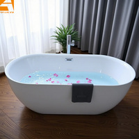 Baignoire autoportante ovale en acrylique Lucite UPC pour adultes, design moderne, baignoire de trempage empilable, vente en gros, commande en gros