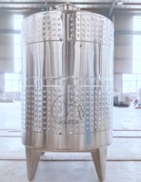 Cuve de fermentation à double chambre en acier inoxydable avec plaque Miller pour vin rouge et blanc, qualité alimentaire, température contrôlée