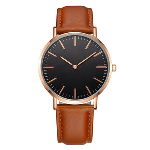 <span class=keywords><strong>Montre</strong></span> à quartz <span class=keywords><strong>tendance</strong></span> unisexe pour homme et <span class=keywords><strong>femme</strong></span>, bracelet en cuir simple, Relogio Masculino, logo personnalisé, mode, ultra fine, minimaliste - Product Image 3
