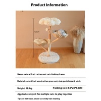 Arbre à chat de Style moderne de luxe bambou naturel rotin Sisal durable chat griffoir feuille de palmier armure chat maison fleur bois