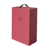 Caja de Regalo de Whisky Plegable Rectangular Reutilizable con Doble Asa Negra, Caja de Papel para Regalo, Logotipo Personalizado, Almacenamiento que Ahorra Espacio, Embalaje de Lujo