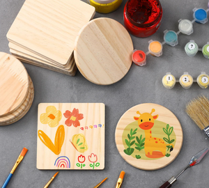 Posavasos de Madera en Forma de Corazón, Piezas de Madera sin Acabado para Pintar, Quemar y Grabar - Product Image 2