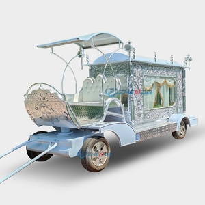Carroza Fúnebre Eléctrica Personalizada de Fábrica, Estilo Vintage, Blanca, Tipo Ataúd, con Caballos, Carroza Antigua, Buggy Eléctrico - Product Image 1