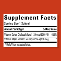 Compléments alimentaires LIFEWORTH Micro Ingredients Calcium Vitamine D3 en poudre, capsules molles 5000 UI