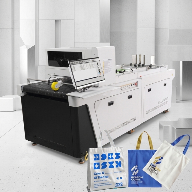 Giftec High Speed Belt Printer Single Pass Digital Printing Machine Dye Ink for Paper Bag Pizza Box Carton Non Woven Bag