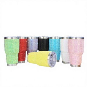 Modern Cross-border Diamond-Encrusted Stainless Steel Travel Mug Rhinestone Vacuum <b>Flask</b> 6-12 Hours Thermal Insulation Party - Product Image 2