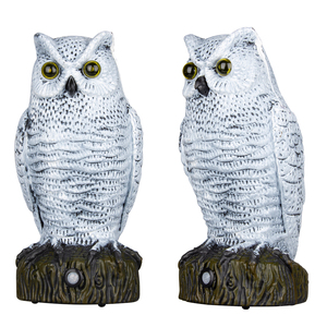 NNBX nuevo espantapájaros de pájaro realista espantapájaros de búho de plástico con cabeza giratoria para repelente de pájaros de jardín al aire libre - Product Image 1