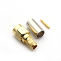 Conectores de género de alta calidad LWMC 1000V 50ohm DC a 6GHz RP para conector macho SMA para Cable RG58/RG100/LMR195 VSWR 1,2 Max