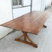 Table à manger pliante d'extérieur en bois massif de style rétro pour hôtels, mariages et banquets