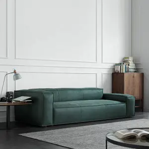 Moderna luce combinazione di lusso divano minimalista Italiano divano in pelle Retro divano del soggiorno