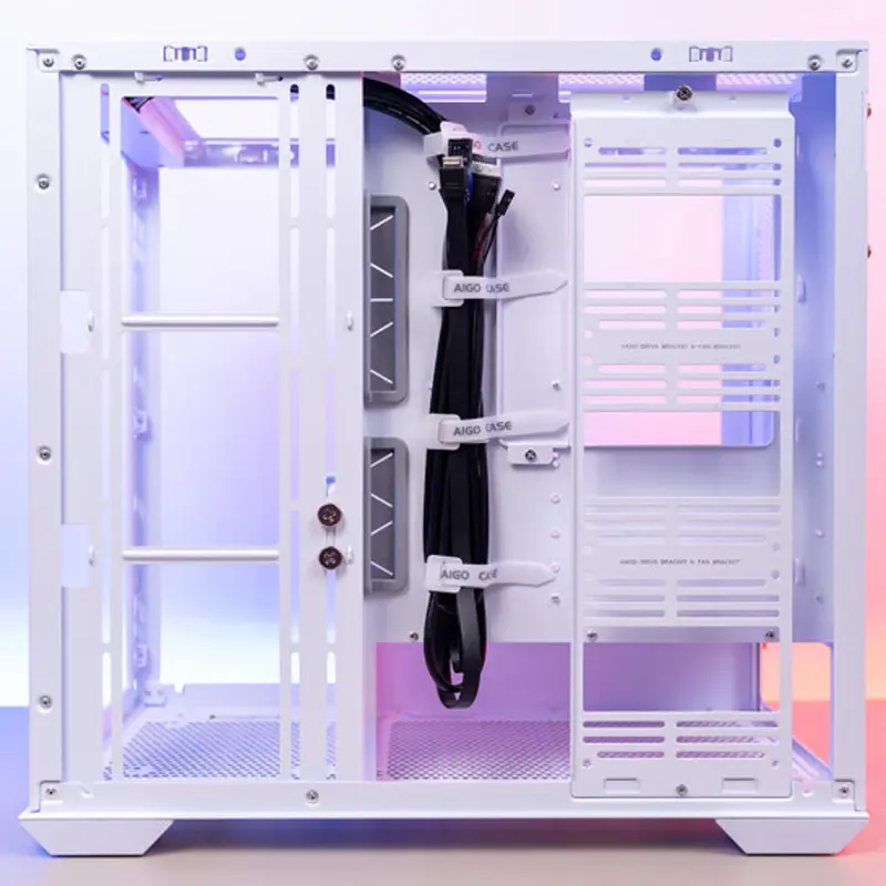 2023 New Arrival Full Glass ATX Gaming Case Computer PC Cabinet Desktop Gaming PC Aluminum White Micro ATX Computer Case Tower