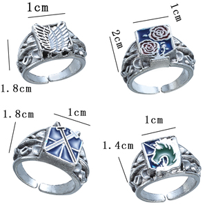 Anello Regolabile con Emblema degli Quattro Corpi dell'Attacco dei Giganti, Anello delle <span class=keywords><strong>Ali</strong></span> <span class=keywords><strong>della</strong></span> Libertà del Corpo d'Indagine - Product Image 2