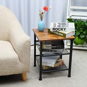 3 Floor Storage Bedroom Living Room Farmhouse Lok Black Industrial <strong>Narrow</strong> Nightstand Small Space <strong>Side</strong> <strong>Table</strong> - Product Image 3