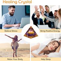 Kristallpyramide für Positive Energie, Blume des Lebens Orgonit Amethyst Heilkristallpyramide für Chakra-Heilung