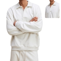 Pull col montant brodé personnalisé en gros, manches raglan, unisexe, qualité supérieure, pour sweat-shirt à col, style urbain, couleur unie