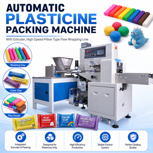 Machine d'emballage automatique HFFS pour matériaux souples, jouets, argile à modeler pour enfants, pâte à modeler, pâte plastique, emballage en forme de coussin - Product Image 1