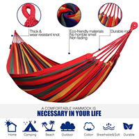 Hamac de camping en toile pour l'extérieur, simple ou double, portable, avec sangles, mousquetons et sac de transport