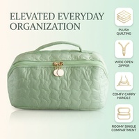 Pochette matelassée personnalisée Royal Fair, pochette de maquillage avec fermeture éclair, sac de rangement cosmétique portable à poignée souple, grand format pour cadeaux