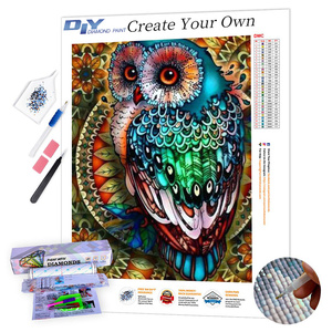 कस्टम 5 डी हीरे पेंटिंग आधुनिक पशु डिजाइन 50x50 सेमी राल कैनवास बॉक्स पैकेजिंग थोक सामान पर - Product Image 2