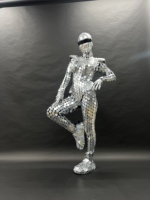 Combinaison miroir cybernétique futuriste, tenue de performance réfléchissante métallique faite à la main pour spectacles de DJ et boîtes de nuit