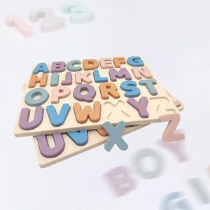 BPA miễn phí Toddler Shape giáo dục bảng chữ cái câu đố đồ chơi Silicone pegged câu đố cho học tập - Product Image 1