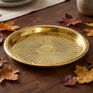 Plaque métallique ronde attrayante en laiton AK en polonais fini au prix de gros pour les accents de table à manger/ustensiles de cuisine - Product Image 2