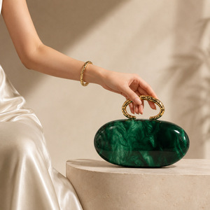 Guangzhou factory Acrylic <b>Clutch</b> Bag Party Evening Bag Luxury Marble Texture Party Handbags Ladies Bridal Evening purse Bag - Product Image 3
