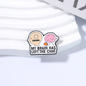 Pin de esmalte divertido con cita de humor: Mi cerebro ha salido del <span class=keywords><strong>chat</strong></span>. Broche, insignia de solapa, joyería de moda, regalo para amigos. - Product Image 3