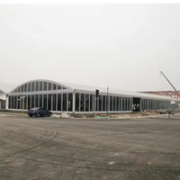 Tente de réception de 1000 places en aluminium avec toit en arche, imperméable, robuste, toutes saisons, pour banquets, églises, funérailles, expositions internationales