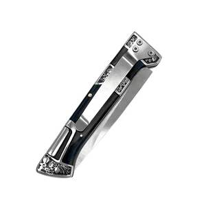 Coltello da tasca pieghevole portatile in acciaio inossidabile con manico in legno Coltello da sopravvivenza per campeggio all'aperto con supporto personalizzato - Product Image 2