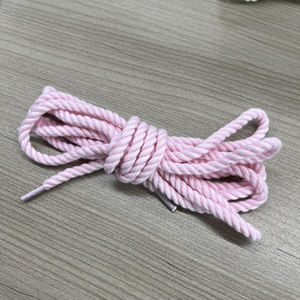 5mm Custom 100% Naturfarbe Baumwolle Braid Schnürsenkel Seil Schnürsenkel 1,2 m pro Streifen - Product Image 5