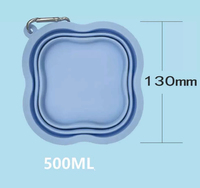 Bol pliable pour animaux de compagnie avec logo personnalisé, en silicone non toxique, pour l'extérieur, bol portable en forme de trèfle pour chiens et chats