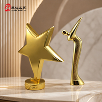 Trophée personnalisé en métal 3D en forme d'étoile avec logo 2D/3D, placage or, argent, bronze pour événements sportifs scolaires