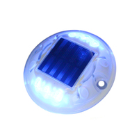 Marqueur de trottoir LED solaire à 4 voies pour parking/jardin, yeux de chat clignotants à 360 degrés, 6 LED haute luminosité, plots routiers solaires, visibilité >1000m